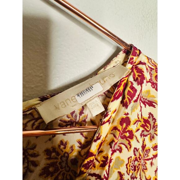 VANESSA BRUNO Orange Floral Print V-Neckline Short Sleeves Jumpsuit Size 38 - Picture 8 of 15